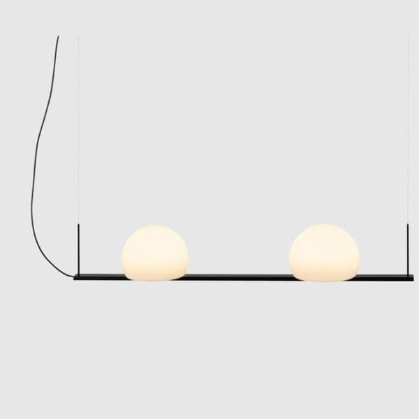 Estiluz CIRC suspension LED 2700k - with two glass shades - black