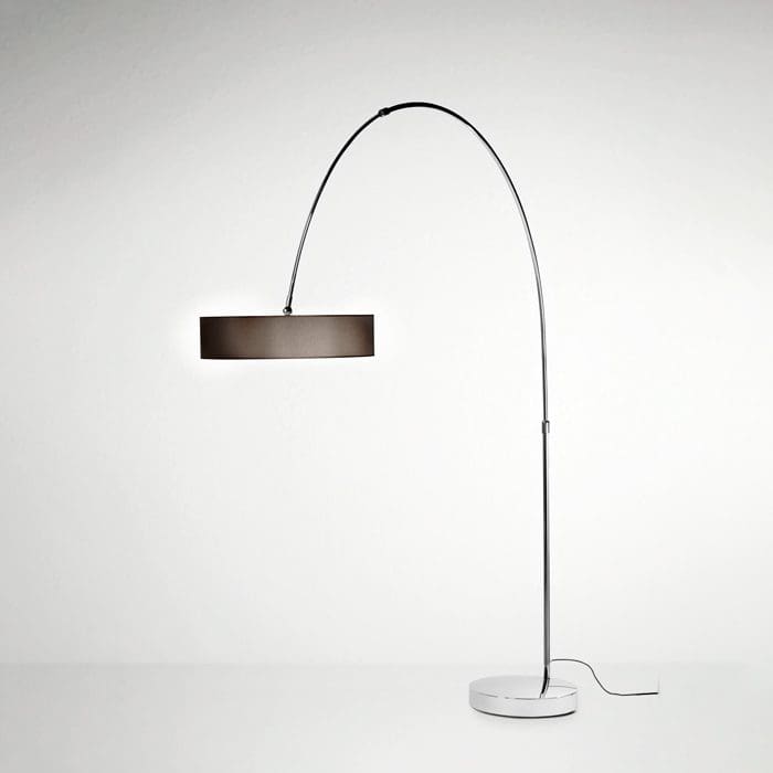 Estiluz IRIS floor - nickel body and gray shade