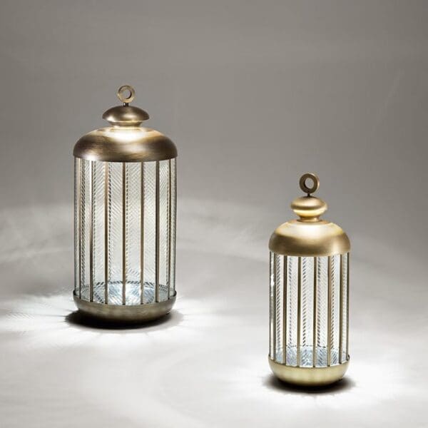 ITALAMP FATA MORGANA floor 3000k - transparent crystal glass and antique gold structure