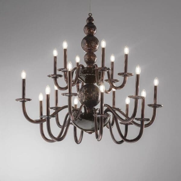 ITALAMP STENO suspension - black aventurine glass and gold nickel finish