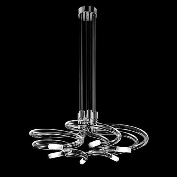 ITALAMP OTTO suspension - transparent crystal glass and chrome structure