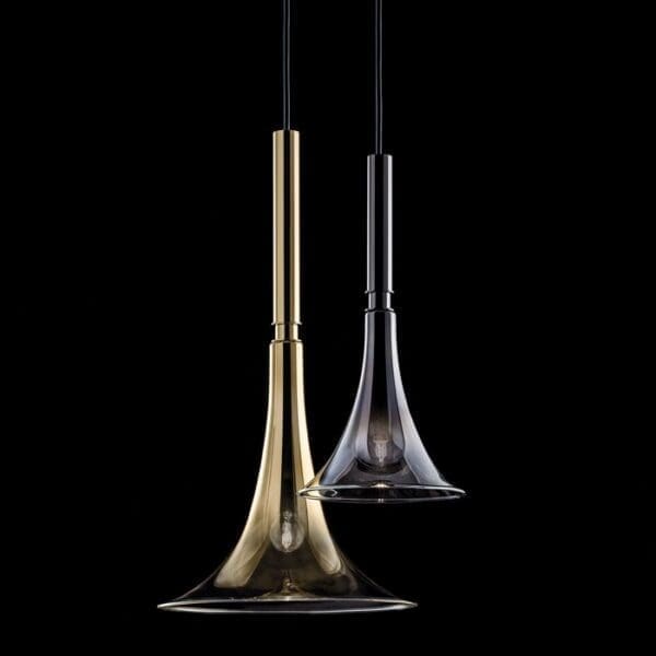 ITALAMP BAFFO suspension - gold shaded diffuser