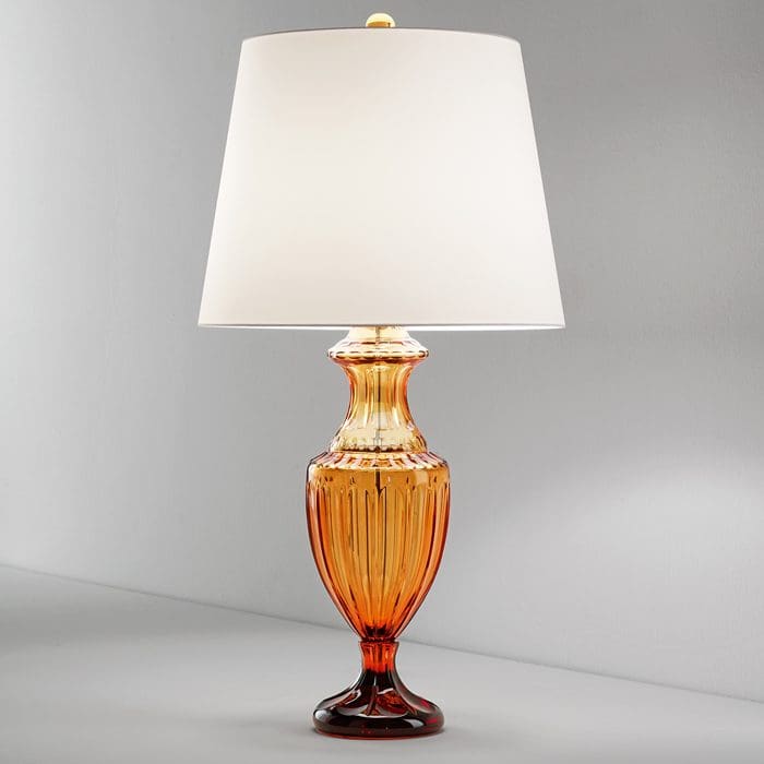 ITALAMP 8088/G table - amber crystal and ivory tissue