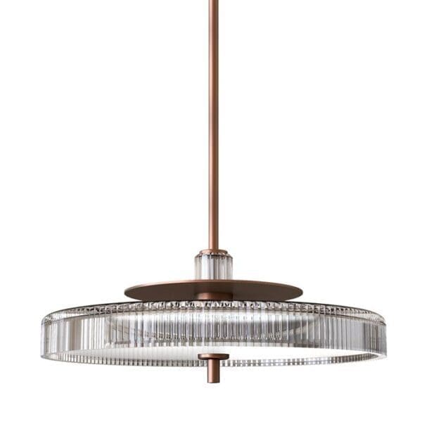 ITALAMP GILDA suspension 3000k - transparent crystal glass and corten structure