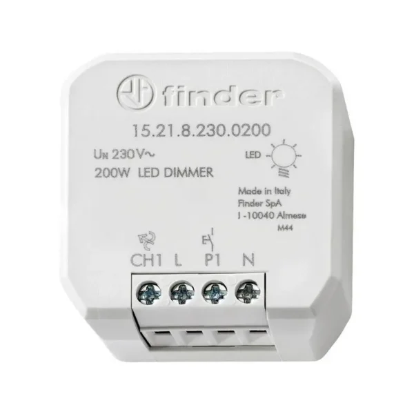 Finder 15.21.8.230.0200 Recessed dimmer Suitable for light bulb: LED light gray