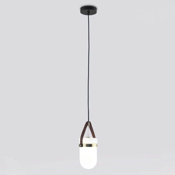 AROMAS DEL CAMPO ALMON suspension - matt black structure, details in matt brass and brown leather