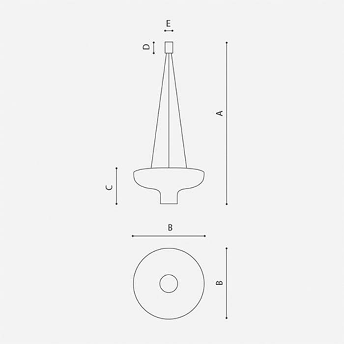 ICONE DUETTO 38S - sospensione - bianco e foglia oro - immagine 3