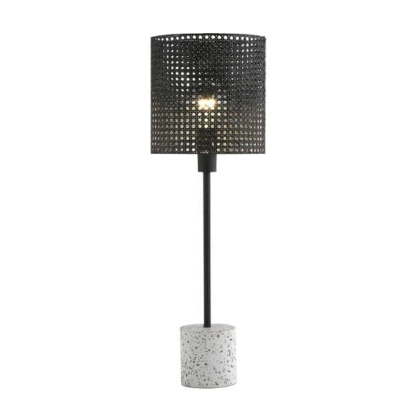 AROMAS DEL CAMPO ITO tavolo - nero opaco - paralume da 35 in rattan naturale