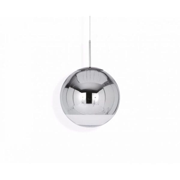 MIRROR BALL 40cm - suspension - silver