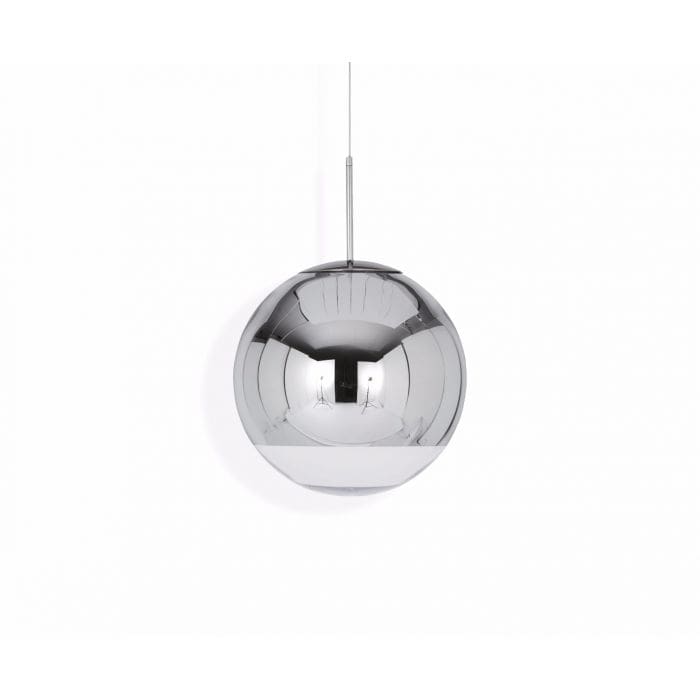 MIRROR BALL 40cm - suspension - silver