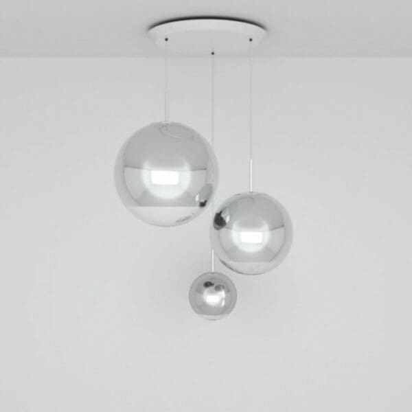 MIRRO BALL ROUND LED RANGE - suspension - silver