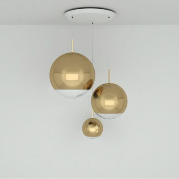 MIRRO BALL ROUND LED RANGE - suspension - gold