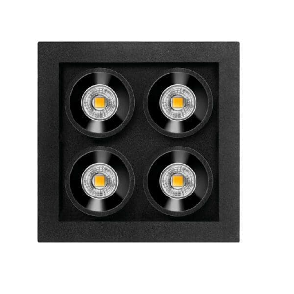 Arkoslight BLACK FOSTER MICRO 2x2 3000k - incasso a soffitto - nero opaco
