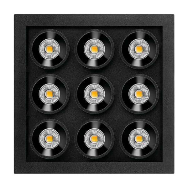 Arkoslight BLACK FOSTER MICRO 3x3 3000k - ceiling recessed- matt black