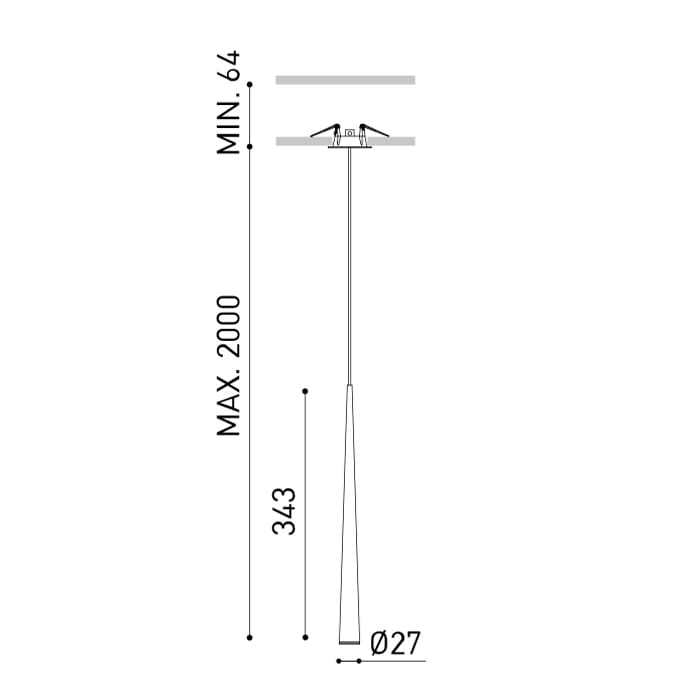 Arkoslight HOLLY 2M 19º 3000K - suspension - textured black - Image 3