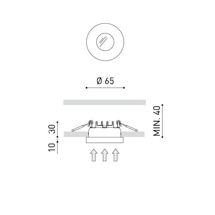 Arkoslight PUCK RECESSED S - 3000K - bianco strutturato - immagine 3