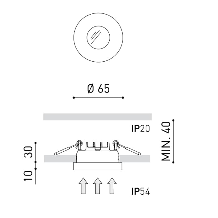 ArkosLight PUCK RECESSED IP54 S 3000K - textured white - Image 3