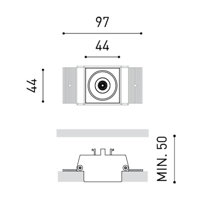 Arkoslight BLACK FOSTER TRIMLESS 1 FLOOD 3000K - incasso a soffitto - nero opaco - immagine 3