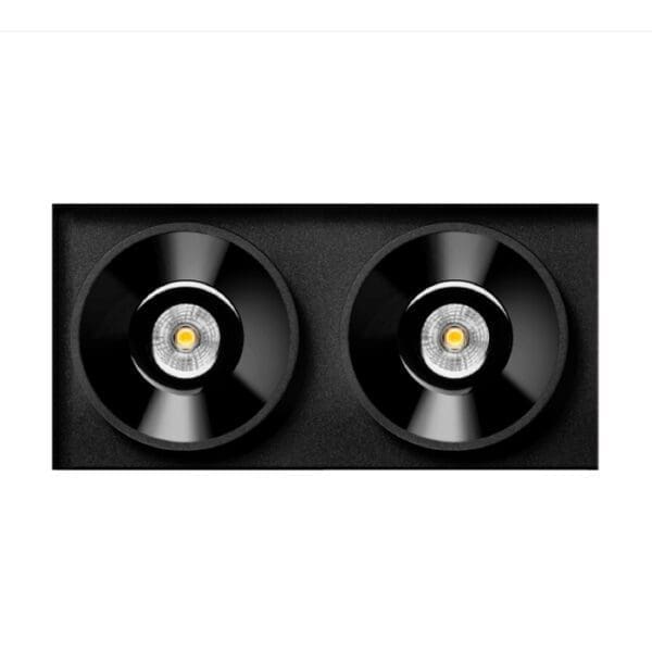 Arkoslight BLACK FOSTER TRIMLESS 2 SPOT 3000K - incasso a soffitto - nero opaco