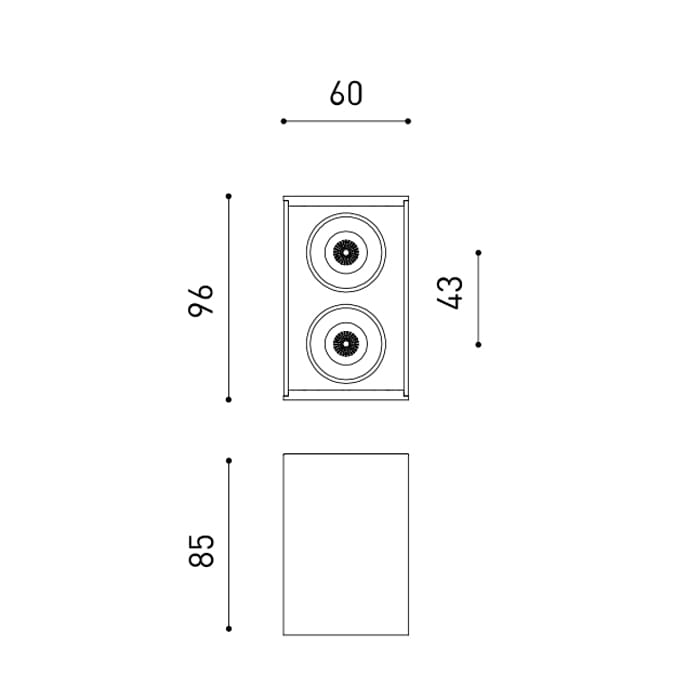 Arkoslight BLACK FOSTER SURF 2 SPOT - 3000K - textured black - Image 3