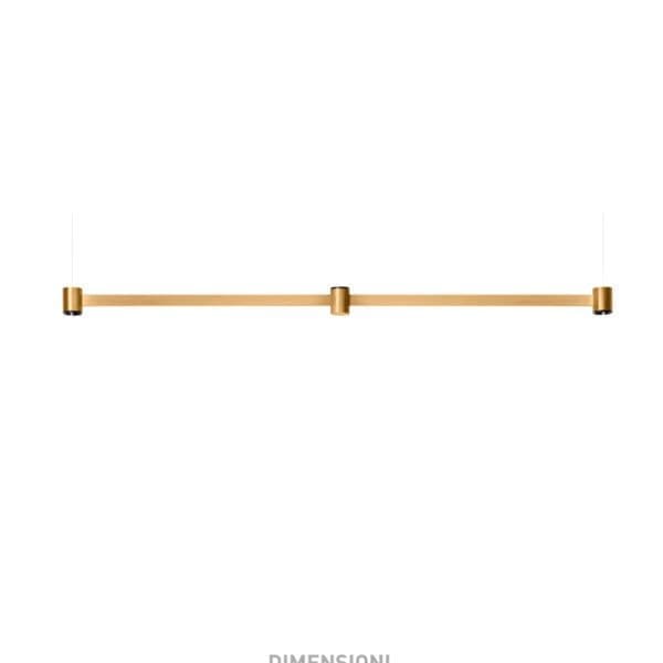 Arkoslight ART BASE DIRECT & INDIRECT 3000K - sospensione - oro spazzolato con base nero strutturato