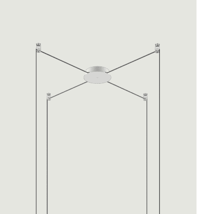 ROSONE CLUSTER RADIALE 4 LUCI ø 12,5CM NERO OPACO CE