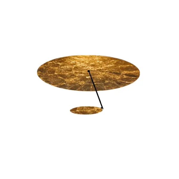 Catellani & Smith LEDERAM C150 - ceiling - shade black/gold, black rod, gold disc, black base