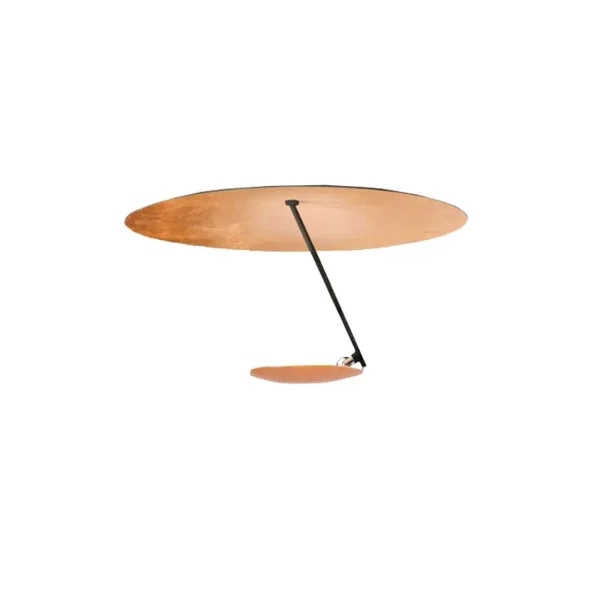 Catellani & Smith LEDERAM C150 - ceiling - shade black/copper, black rod, copper disc, black base