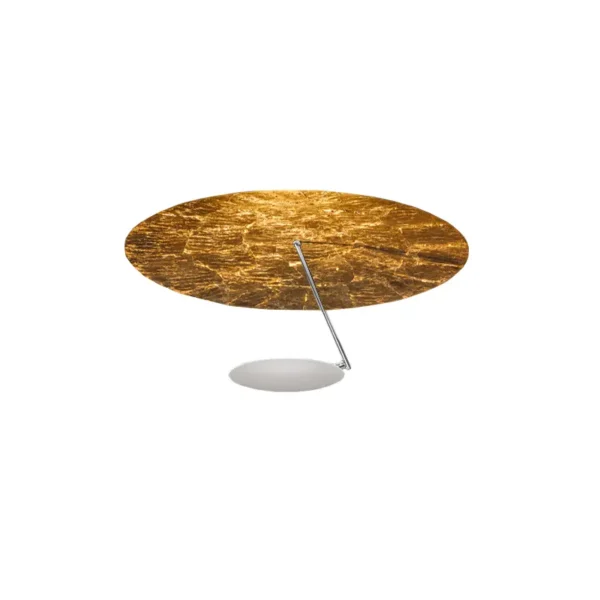Catellani & Smith LEDERAM C150 - ceiling - shade white/gold, satin rod, white disc, white base