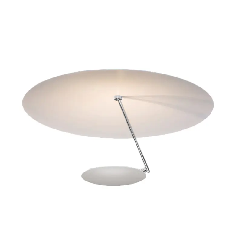 Catellani & Smith LEDERAM C150 - soffitto - schermo bianco e bianco, asta satinata, disco verniciato bianco, base bianca