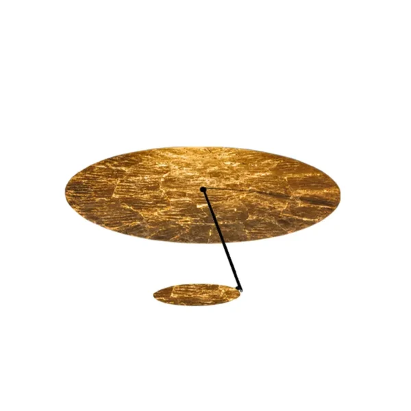 Catellani & Smith LEDERAM C180 - ceiling - shade black/gold, black rod, gold disc, black base