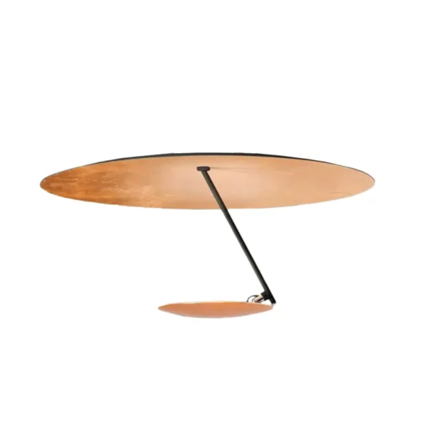 Catellani & Smith LEDERAM C180 - ceiling - shade black/copper, black rod, copper disc, black base
