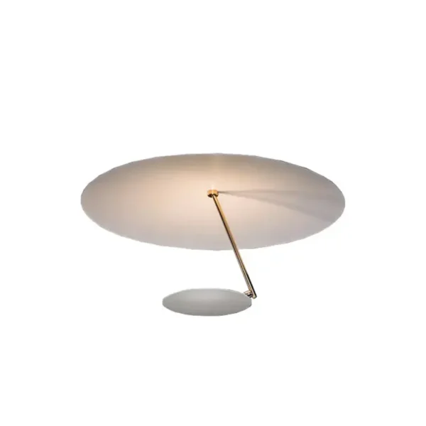 Catellani & Smith LEDERAM C180 - ceiling - shade white/white, gold rod, white disc, white base