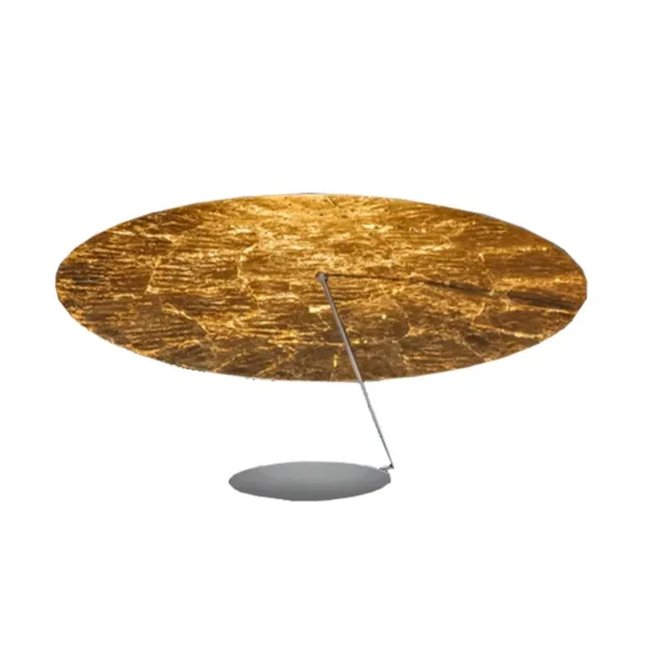 Catellani & Smith LEDERAM C180 - ceiling - shade white/gold, satin rod, white disc, white base