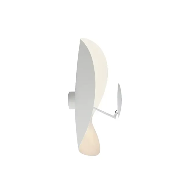 Catellani & Smith LEDERAM MANTA CWS1 - ceiling or wall - shade white/white, white rod, white disc, white base