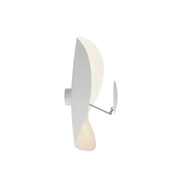 Catellani & Smith LEDERAM MANTA CWS1 - ceiling or wall - shade white/white, satin rod, white disc, white base