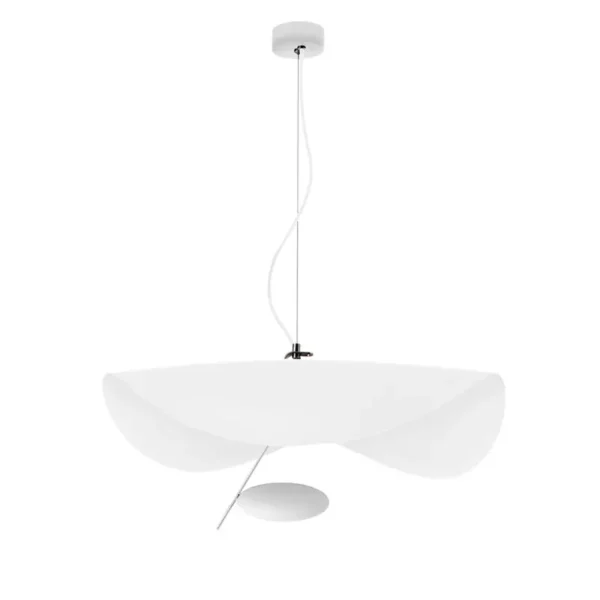 Catellani & Smith LEDERAM MANTA S1 - suspension - shade white/white, white rod, white disc, white base