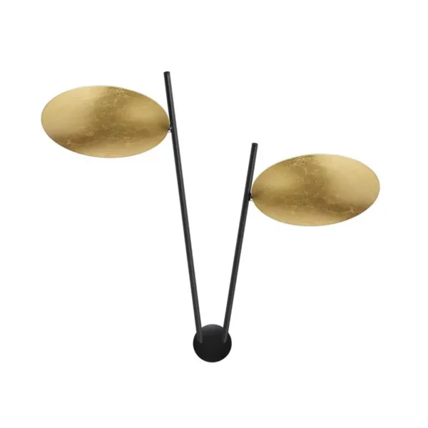 Catellani & Smith LEDERAM W2 - wall - gold discs, black rods, black base