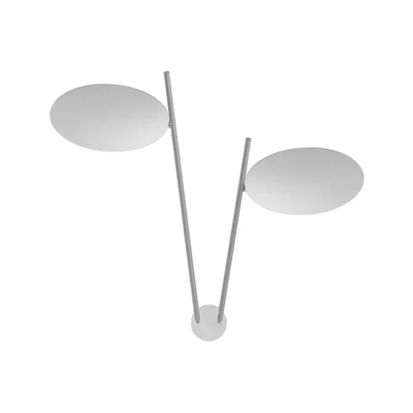 Catellani & Smith LEDERAM W2 - wall - white discs, satin rods, white base