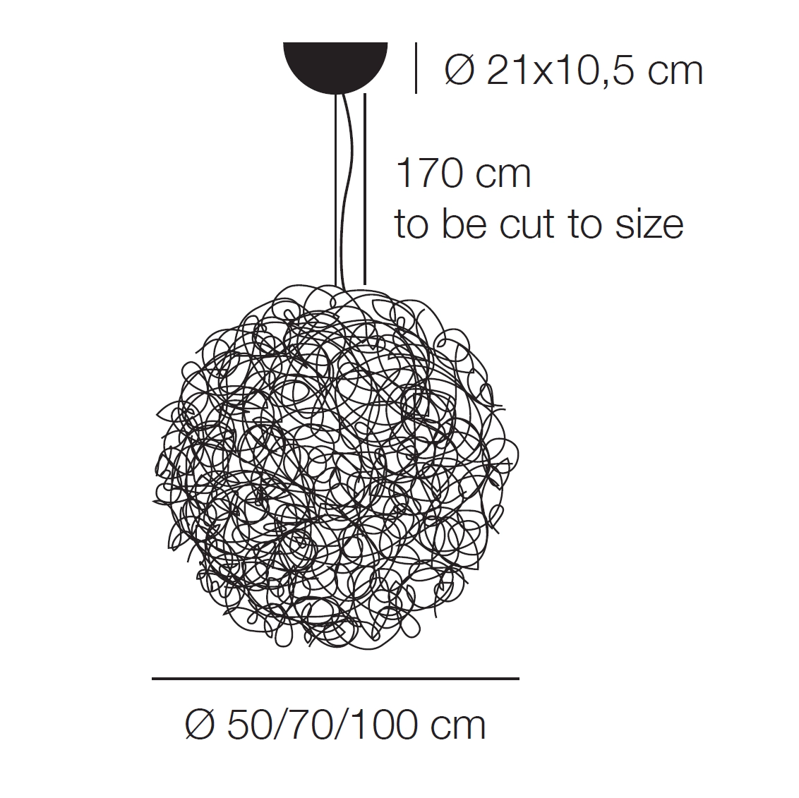 Catellani & Smith FIL DE FER Ø 70 - sospensione - oro - immagine 3
