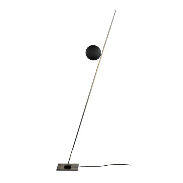 Catellani & Smith LEDERAM F1 - floor - black disc, satin rod, black base