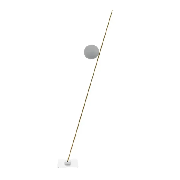 Catellani & Smith LEDERAM F1 - floor - white disc, gold shaft, white base