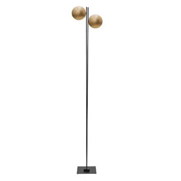 Catellani & Smith LEDERAM F2 - floor - golden leaf disc, black shaft, black base