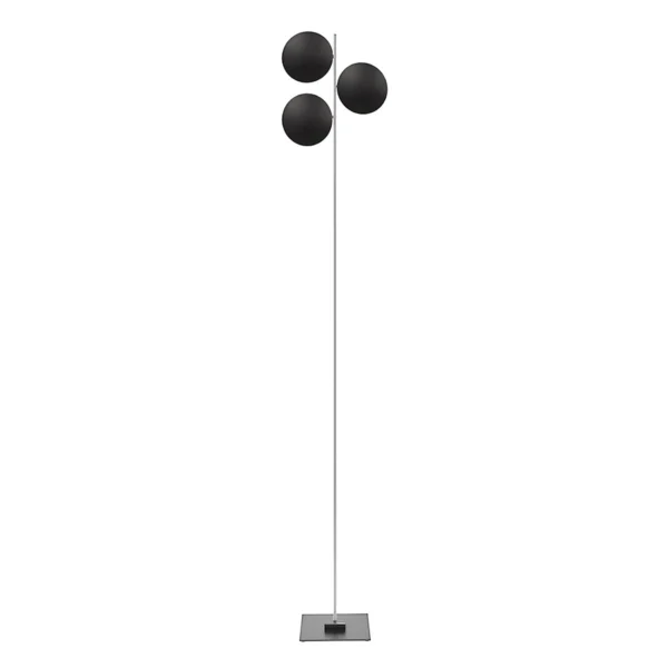 Catellani & Smith LEDERAM F3 - floor - black disc, satin rod, black base