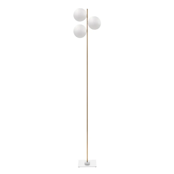 Catellani & Smith LEDERAM F3 - floor - white disc, gold shaft, white base