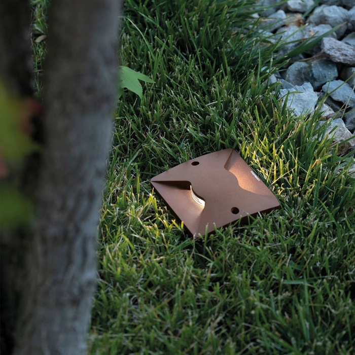 LOMBARDO CNC 99 Q2L 3000K - incasso terra, terra - corten - outdoor - immagine 2