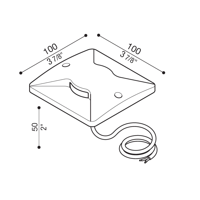 LOMBARDO CNC 99 Q2L 3000K - incasso terra, terra - corten - outdoor - immagine 3