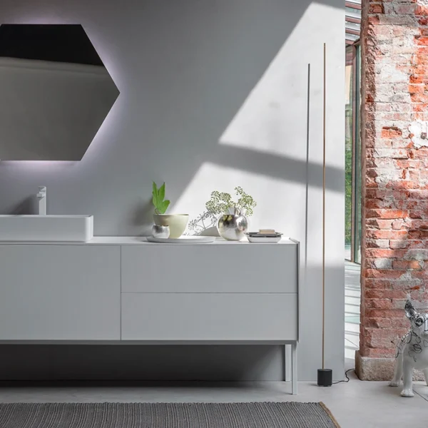 Catellani & Smith LIGHT STICK F - floor - nickel rod and black base