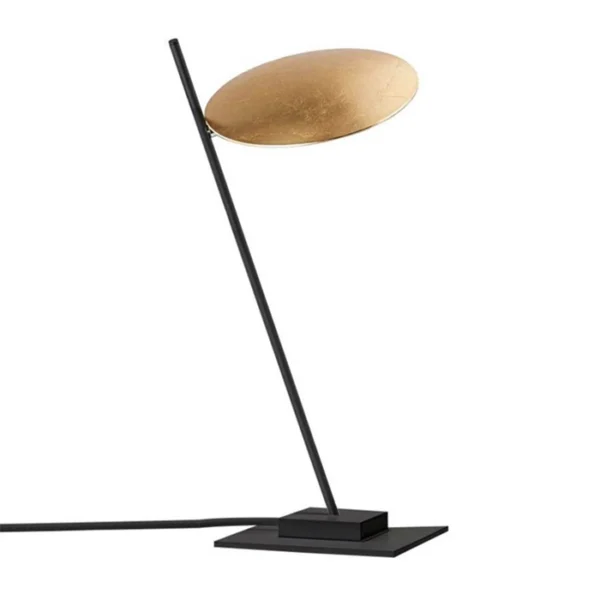 Catellani & Smith LEDERAM T1 - table - golden leaf disc, black shaft, black base