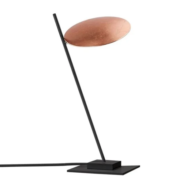 Catellani & Smith LEDERAM T1 - table - copper leaf disc, black shaft, black base